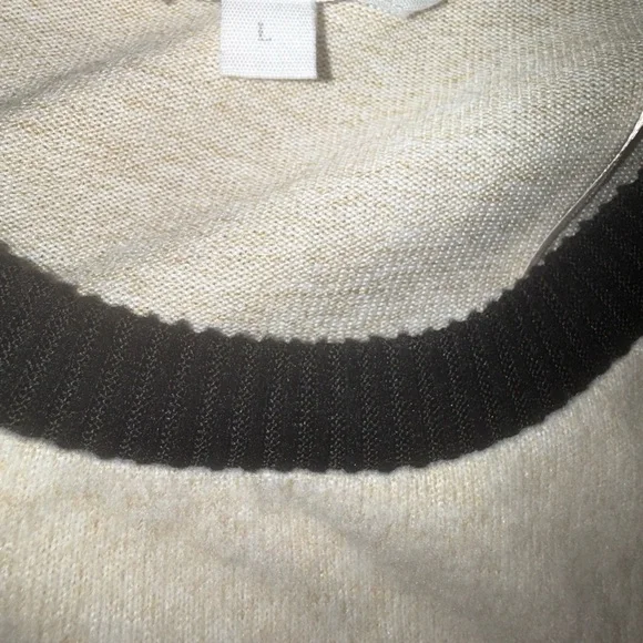 Chic Beige and Black Women's Pantsuit real black embellishment on top. - Picture 6 of 6